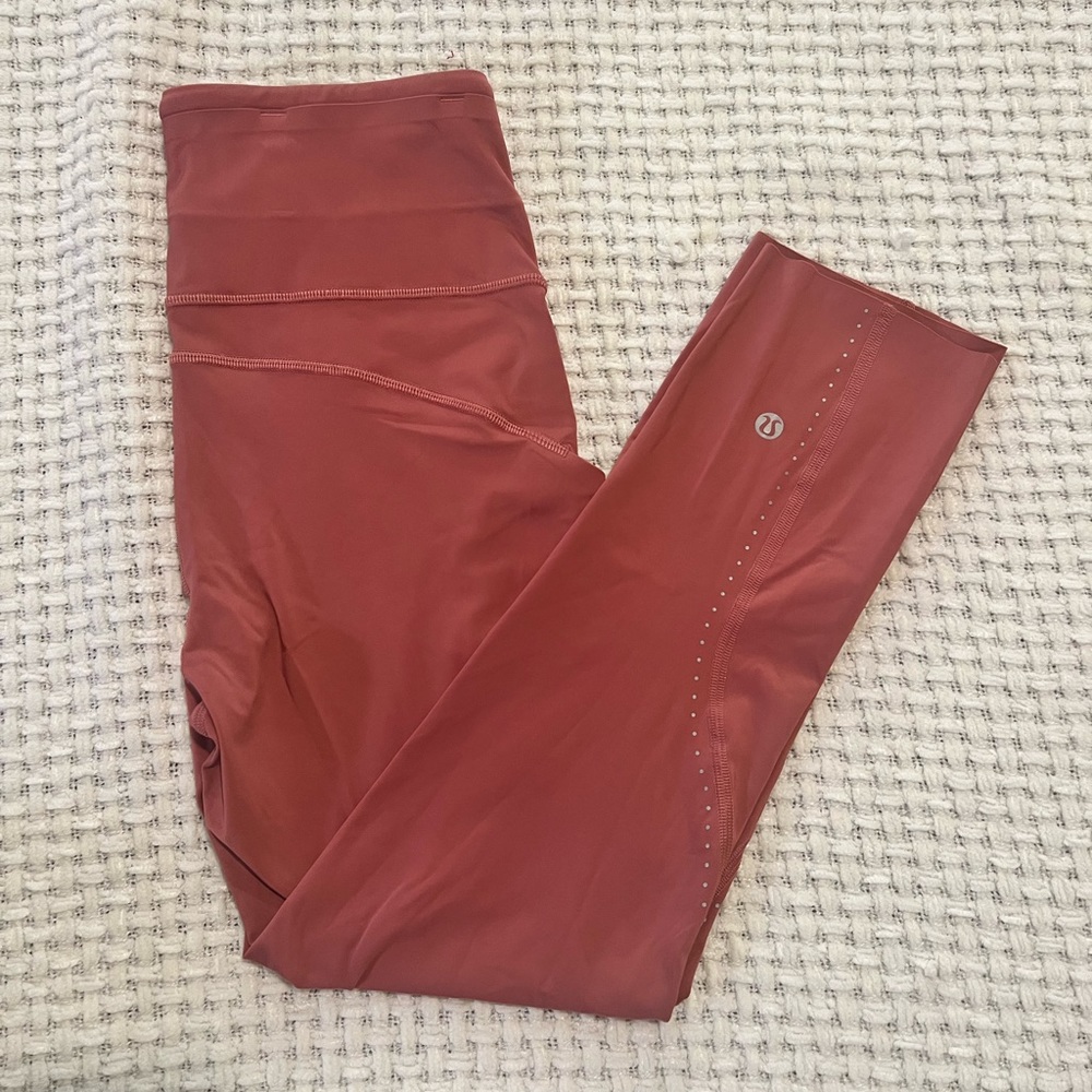 Lululemon Cherry Tint “Fast and Free High Rise Crop 21" Elite” Size 6